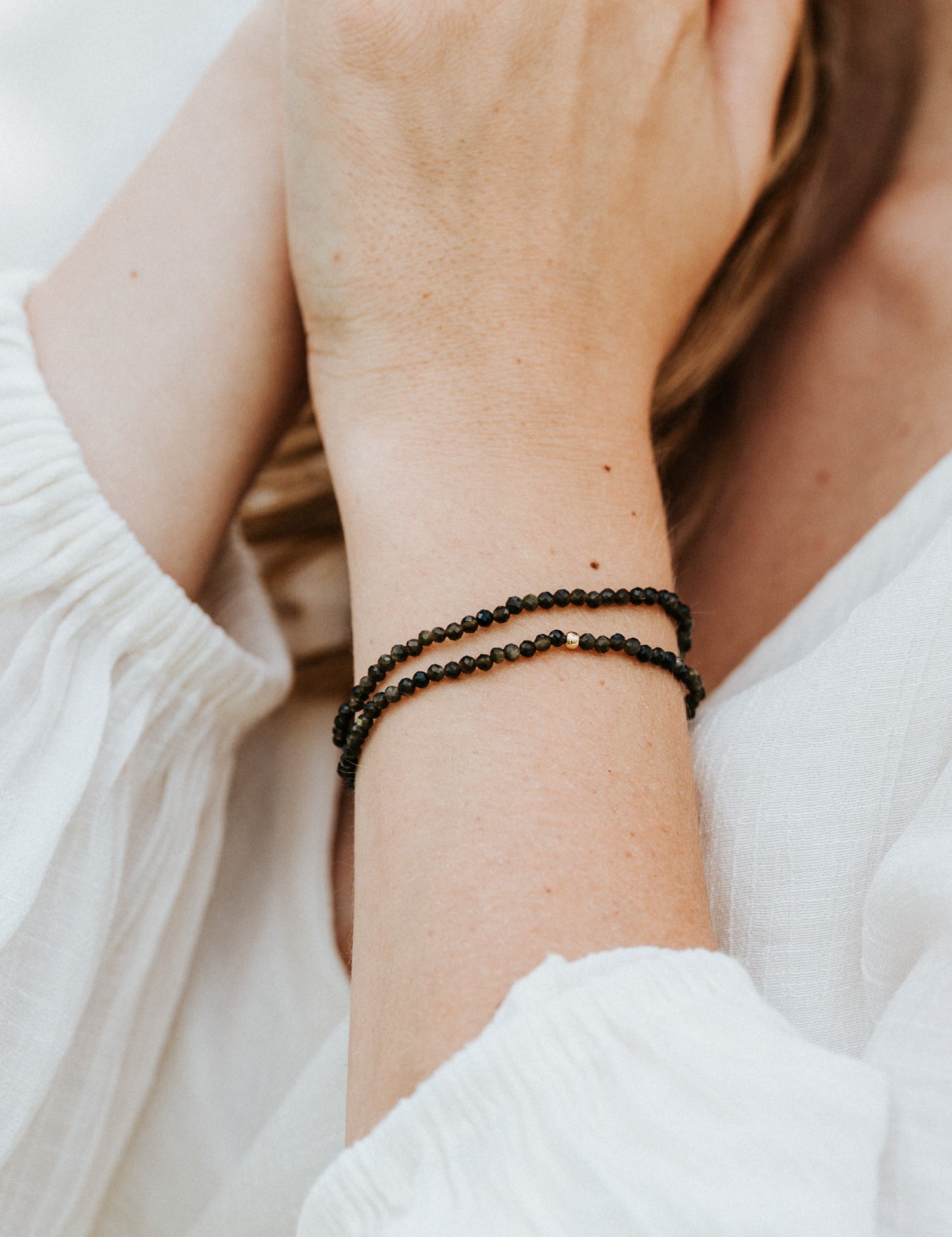 Golden Veil Gold Sheen Obsidian Armband