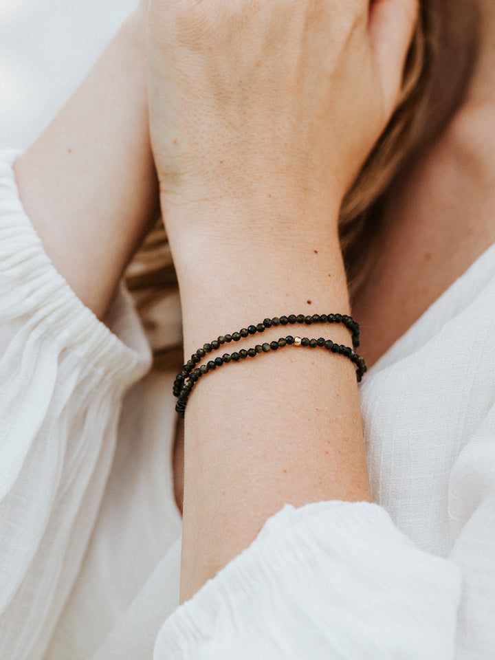 Gold Sheen Obsidian Armband