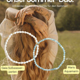 Sommer-Duo: Süßwasserperlen & Aquamarin Armband